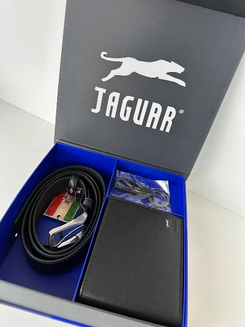 Jaguar Dāvanu kompekts ādas josta+maks+piekariņš