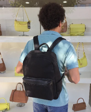 Unisex ādas, auduma mugursoma 82836